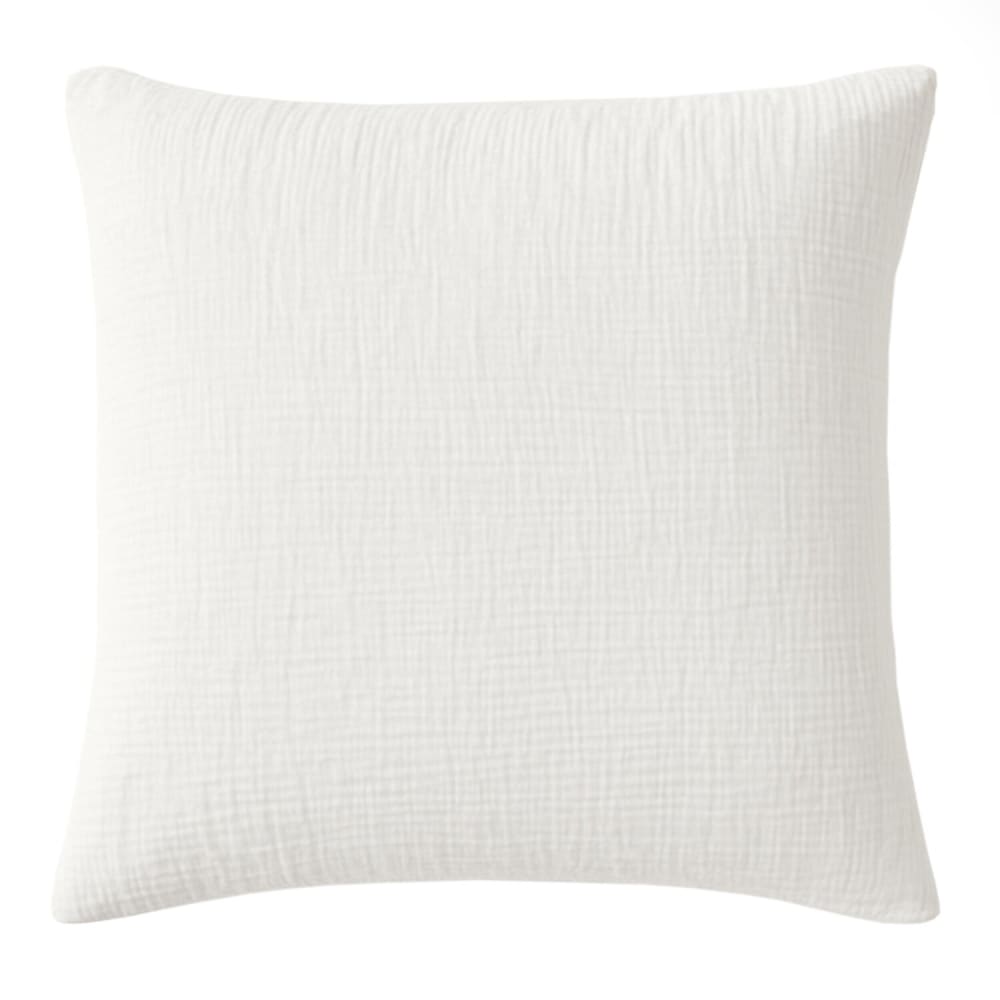 Taie d'oreiller gaze de coton blanc pur 65x65 cm