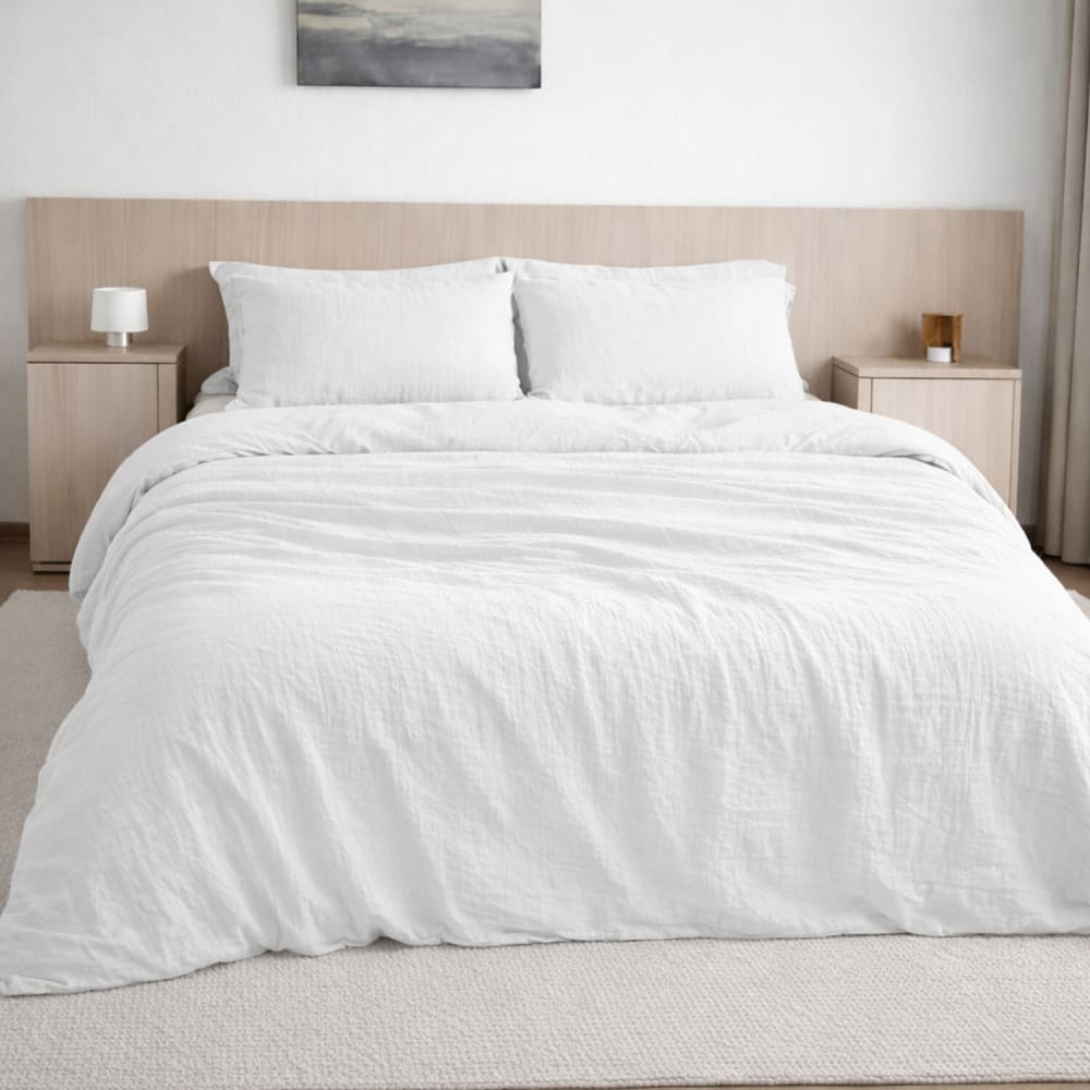 Taie d'oreiller gaze de coton blanc pur 65x65 cm — vue 3