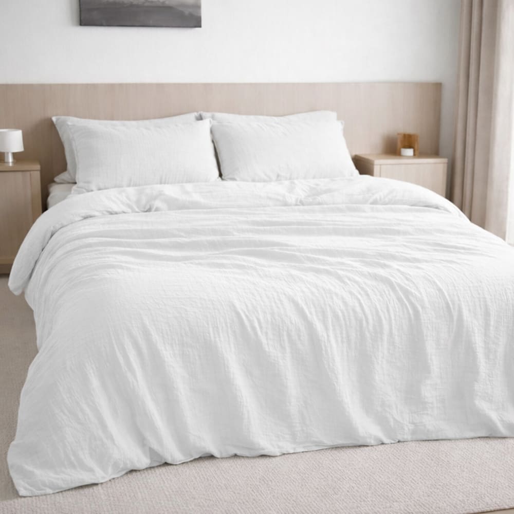 Taie d'oreiller gaze de coton blanc pur 65x65 cm — vue 4