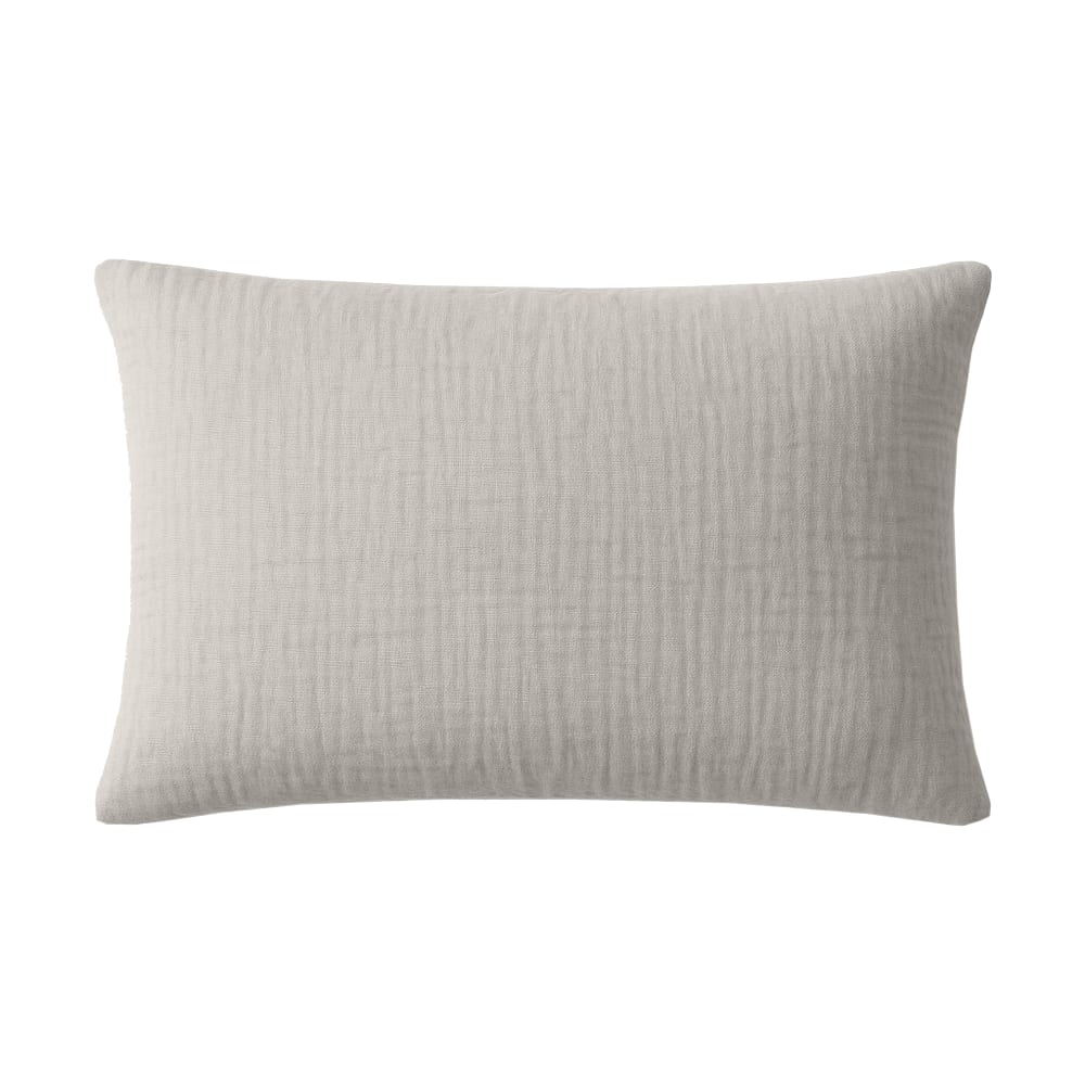 Taie d'oreiller 50x70 cm Gaze de Coton Lavé Gris Glacier