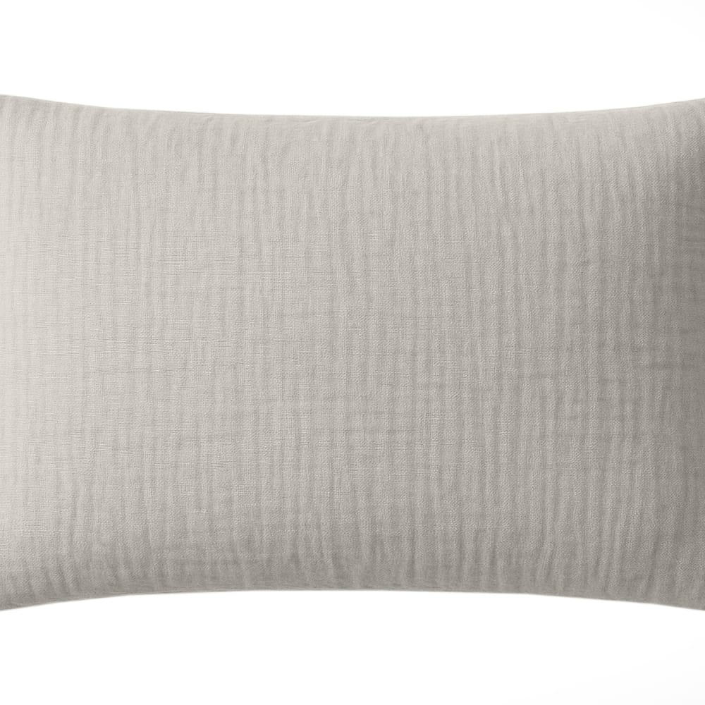 Taie d'oreiller gaze de coton gris glacier 50x70 cm