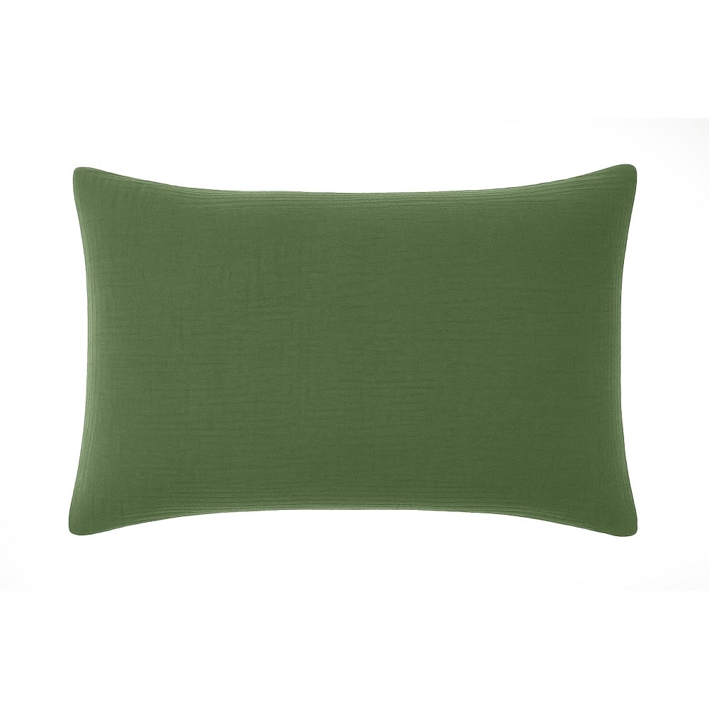 Taie d'oreiller 50x70 cm Gaze de Coton Lavé Vert Cèdre