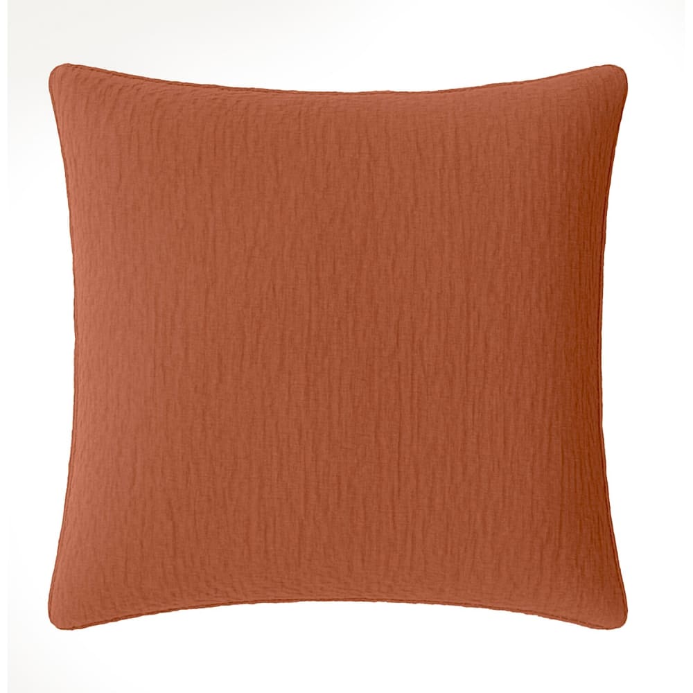 Taie d'oreiller gaze de coton safran mineral 65x65 cm