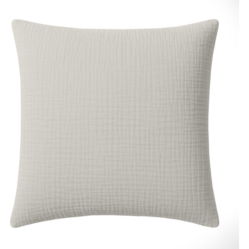 Taie d'oreiller 65x65 cm Gaze de Coton Lavé Gris Glacier