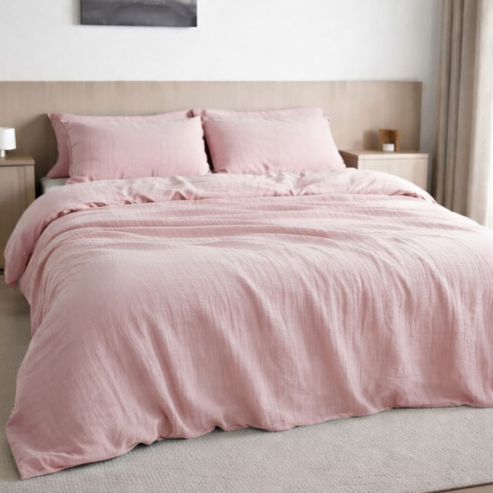 Taie d'oreiller 50x70 cm Gaze de Coton Lavé Rose Lotus — vue 4