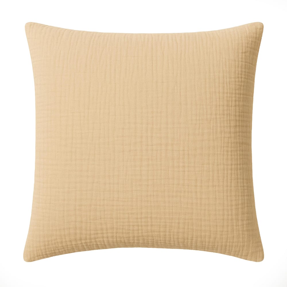 Taie d'oreiller 65x65 cm Gaze de Coton Lavé Ecru Naturel