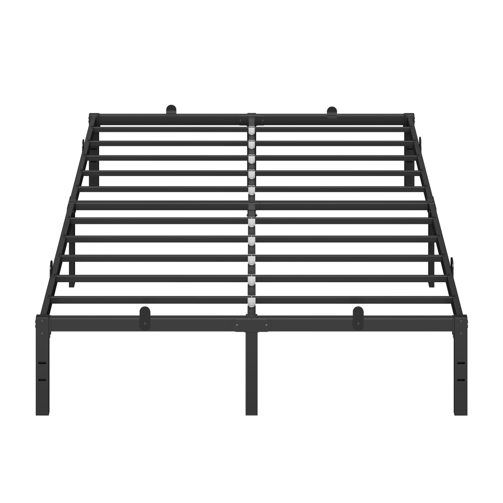 Cadre de lit double 140 x 190 cm lit d'invité montage facile noir