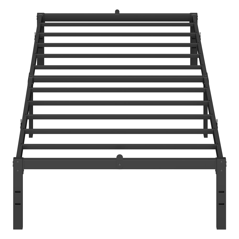 Cadre de lit simple 90 x 190 cm moderne montage facile noir mat