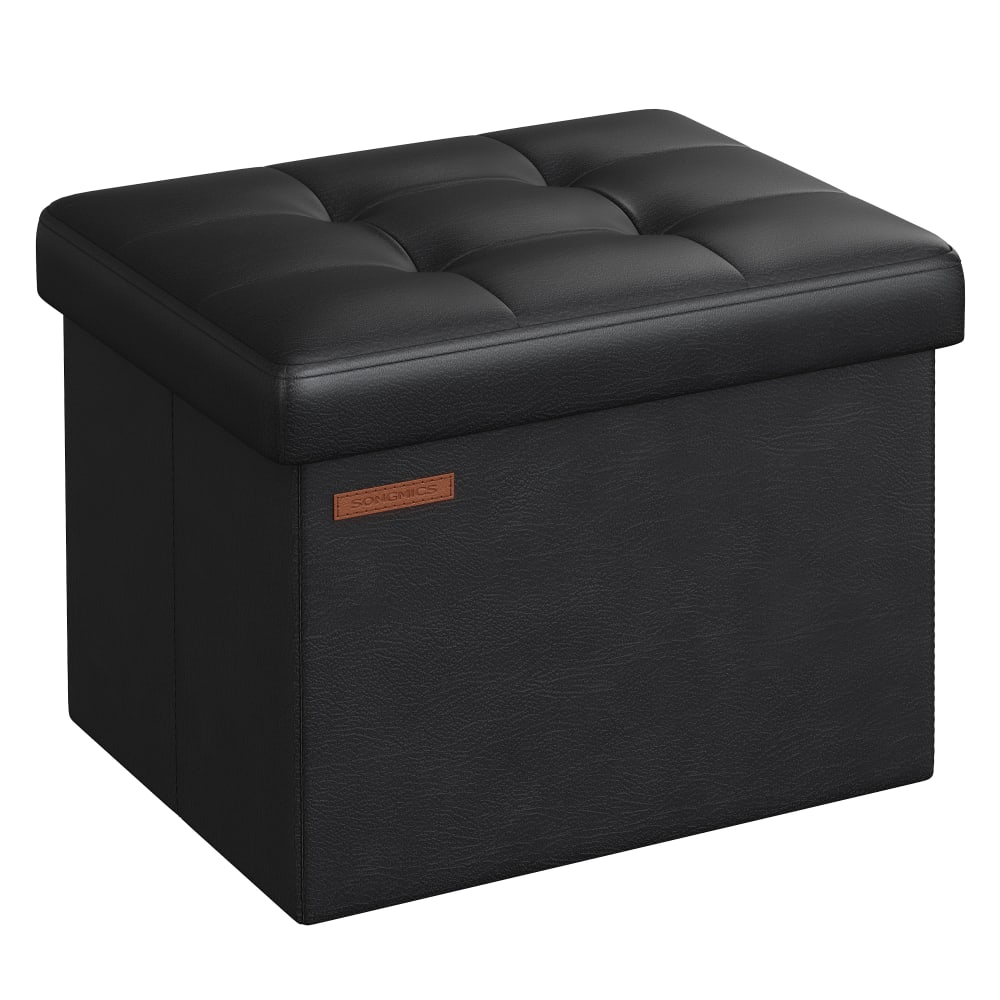 Pouf pliable 31 x 41 x 31 cm capacité de charge 130 kg noir