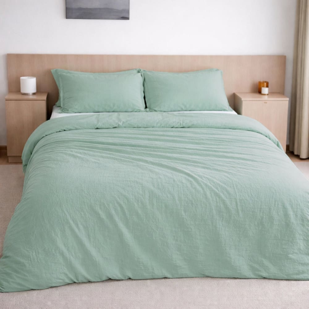 Drap housse gaze de coton vert givrée 140x190 cm — vue 3
