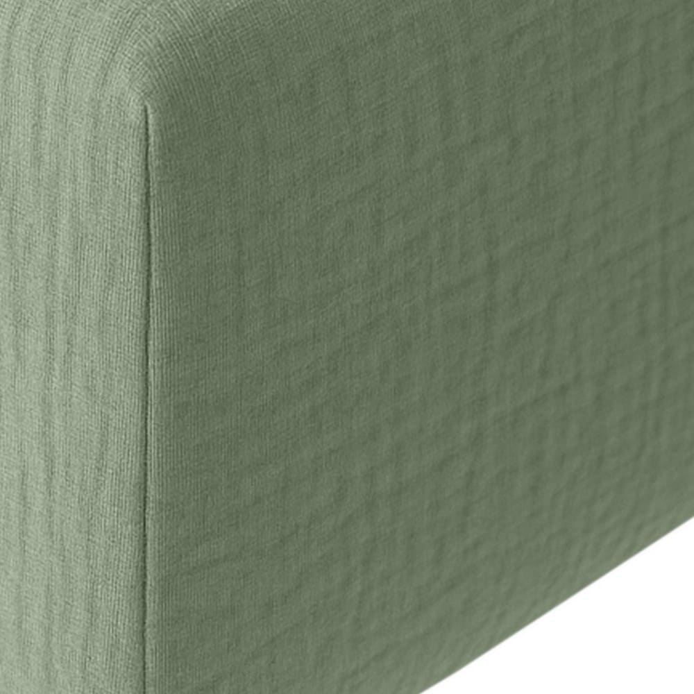 Drap housse 180x200 cm Gaze de Coton Lavé Vert Givrée — vue 3