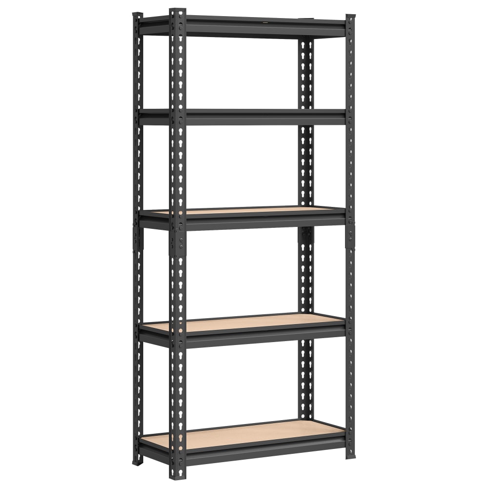 Étagère métallique 5 capacité rangement pour garage 875 kg noir