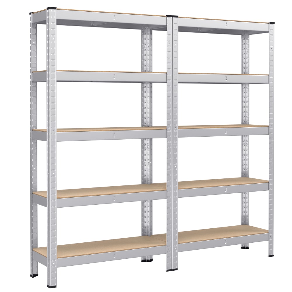 Lots de 2 rayonnages métalliques planches réglables étagères 650 kg
