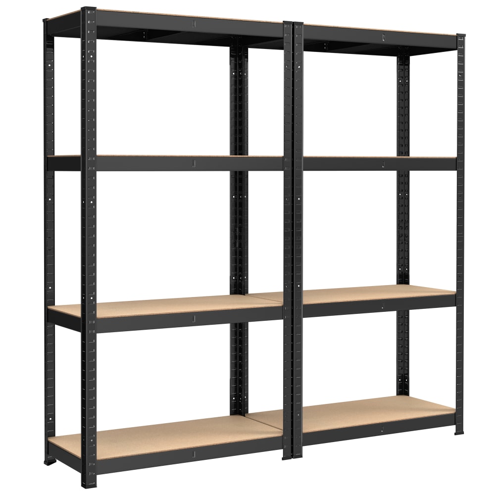 Lot de 2 étagère de rangement à 4 niveaux 40 x 80 x 160 cm noir — Beyit