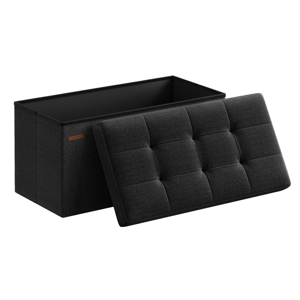 Banc de rangement pliable 76 x 38 x 38 cm noir Banc de rangement pliable 76 x 38 x 38 cm noir