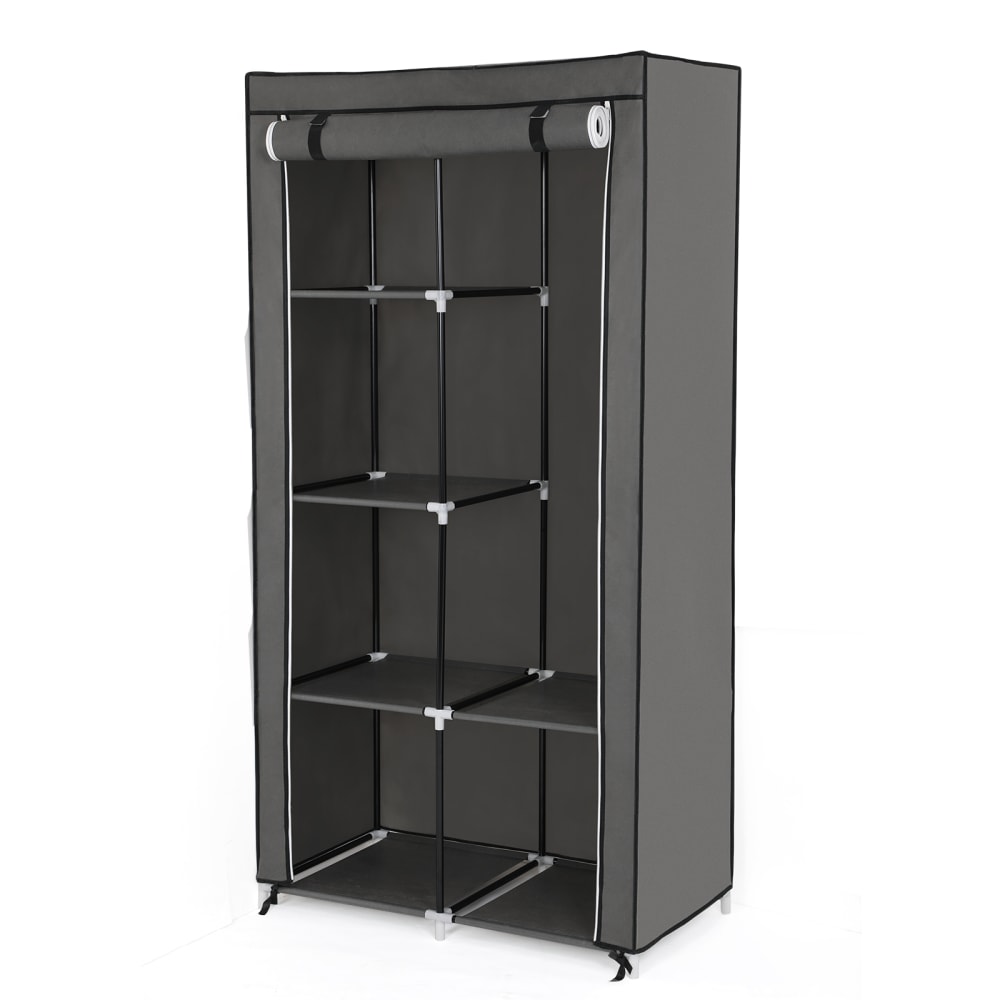 Armoire à vêtements 1 tringle à vêtements 45 x 88 x 168 cm gris