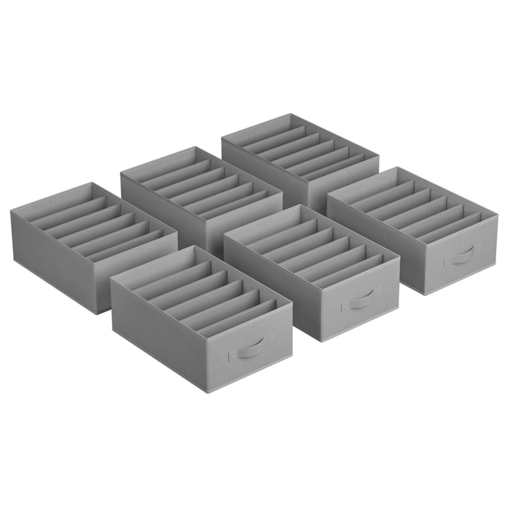 Lot de 6 organisateur à 6 compartiments 42 x 30 x 17 cm gris — Beyit