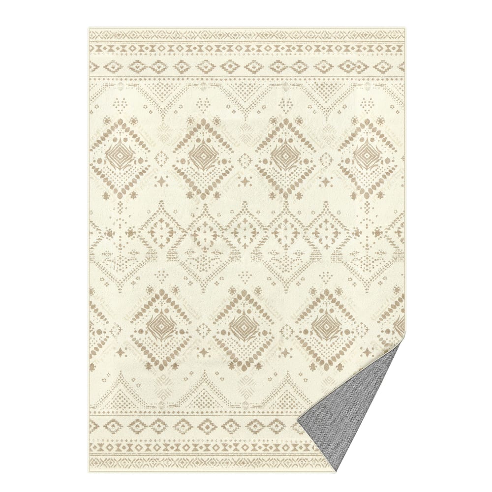 Tapis décoratif 160 x 230 cm antidérapant style bohème beige sable