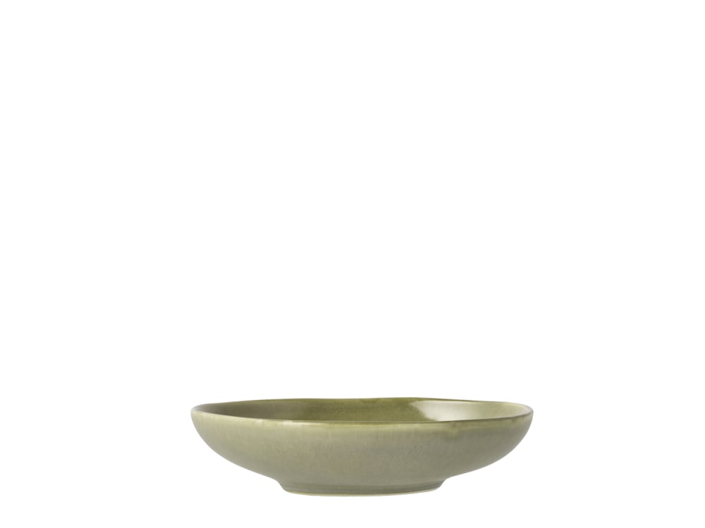 Assiette à pâtes 21cm en grès vert pur