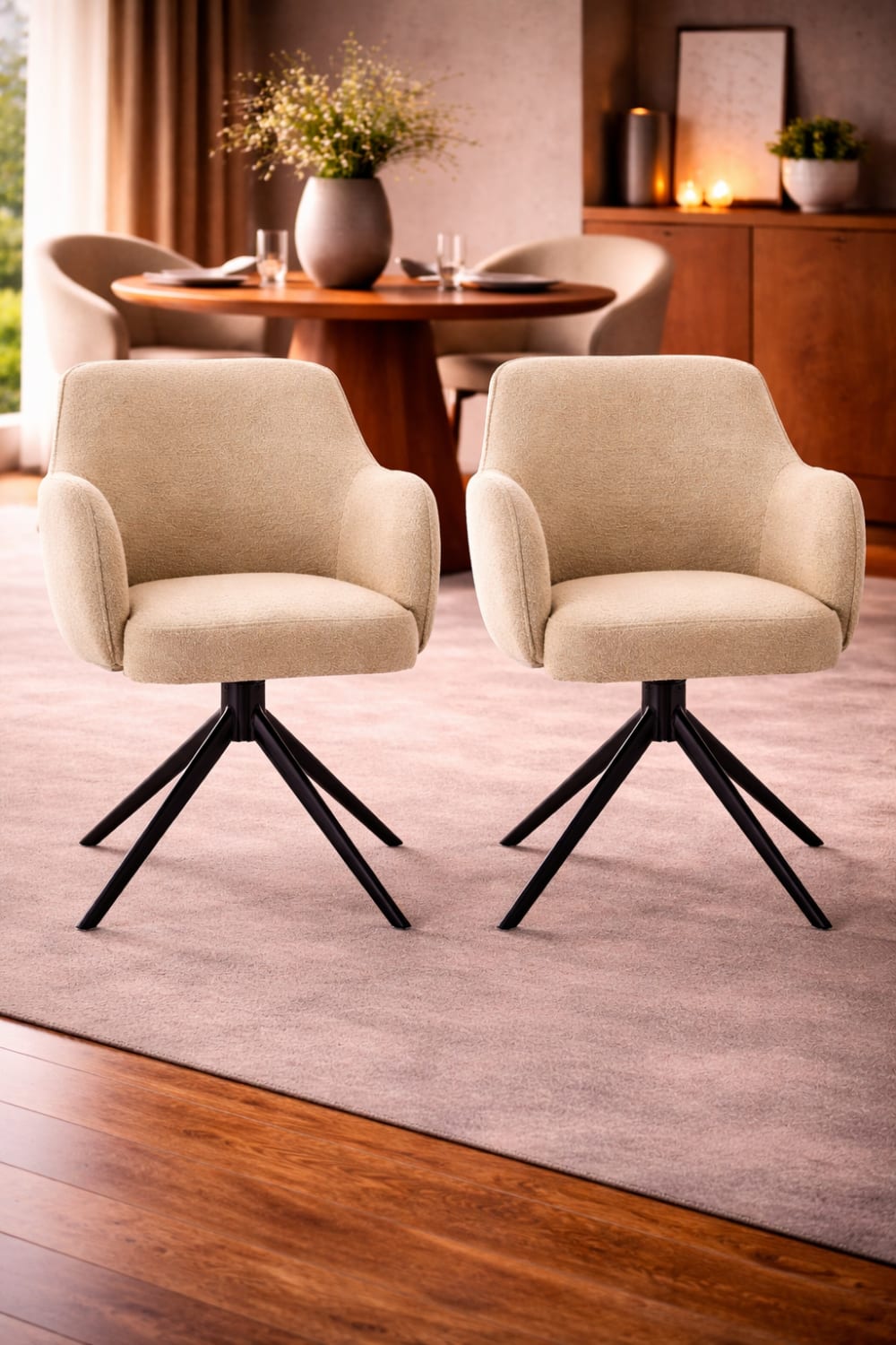 2er-Set Armlehnstühle Kyler, beige - Maisons Du Monde