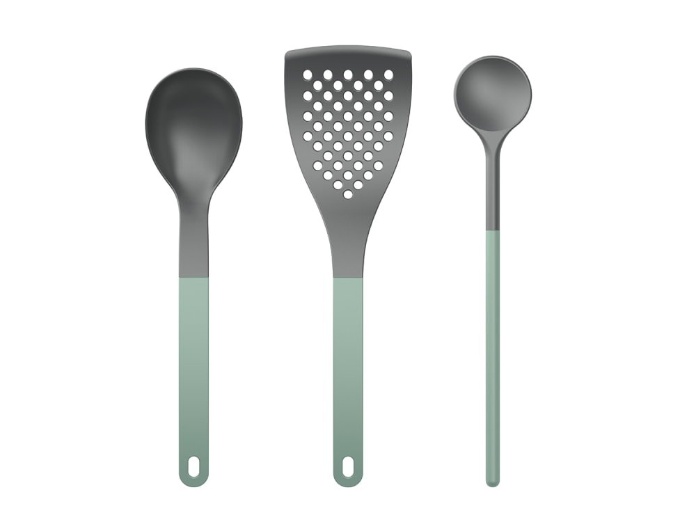 Lot de 3 ustensiles de cuisine en nylon vert nordique