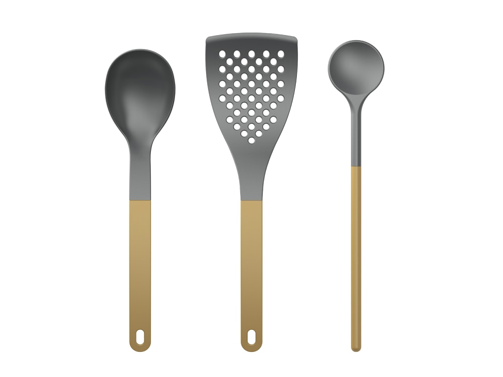 Lot de 3 ustensiles de cuisine en nylon curry