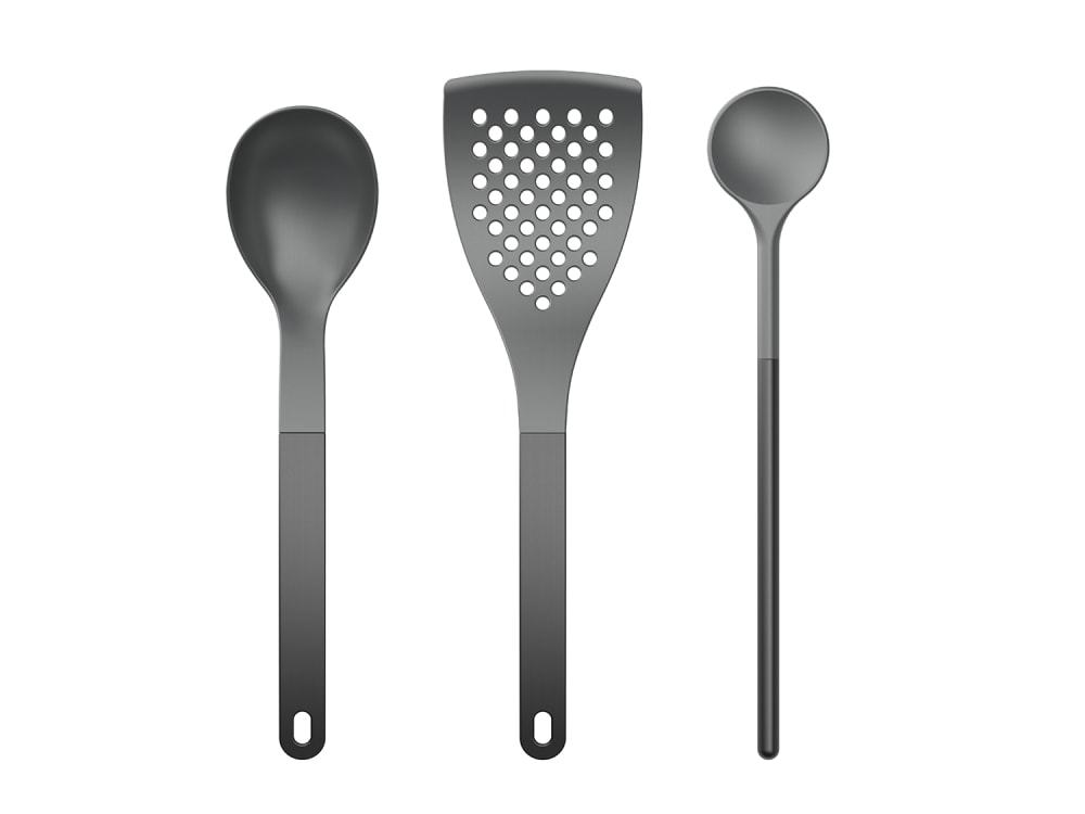 Lot de 3 ustensiles de cuisine en nylon noir