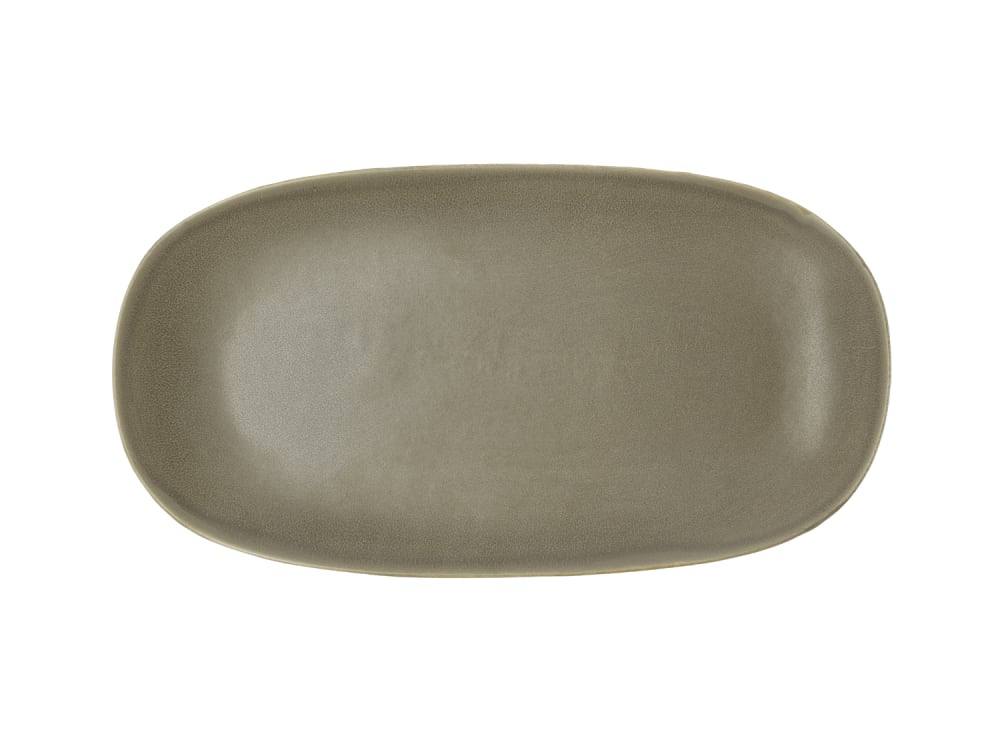 Plat de service 34cm en grès marron chaud