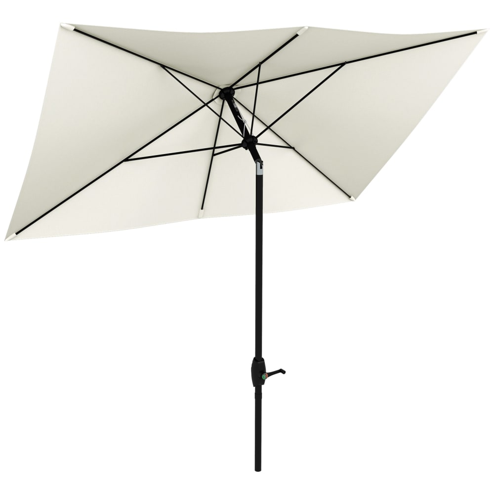 Parasol droit rectangulaire inclinable 2x3m polyester beige