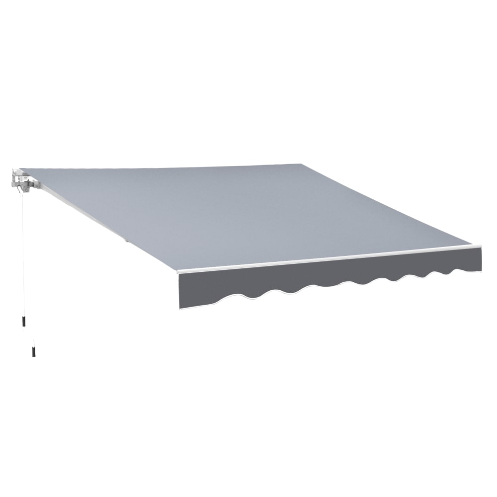 Store banne manuel rétractable polyester aluminium gris