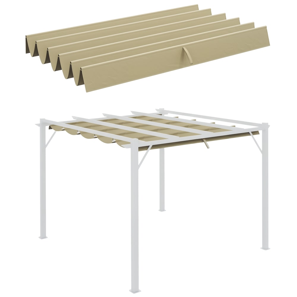 Toile de toit pergola rétractable toile beige
