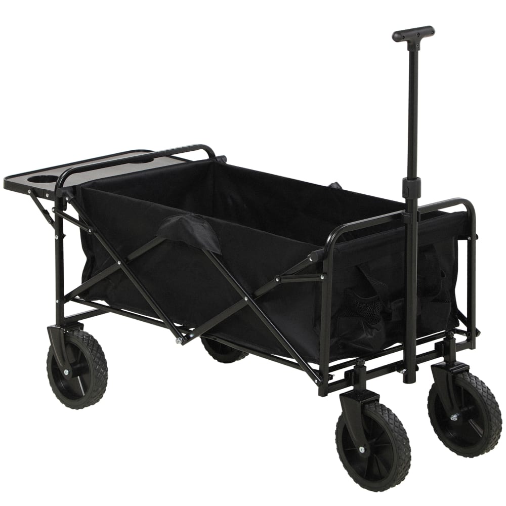 Chariot de transport 4 roues bâche amovible acier noir