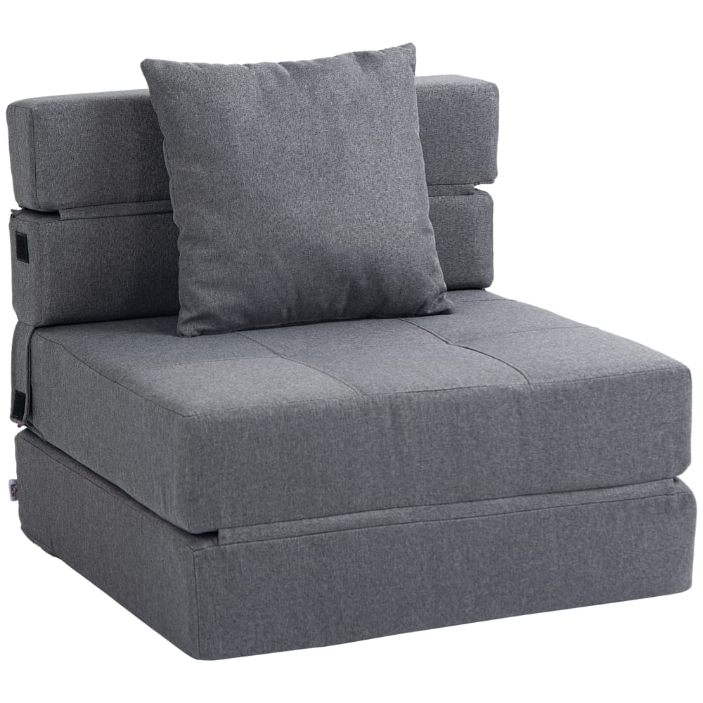 Canapé-lit convertible fauteuil 1 place tissu gris