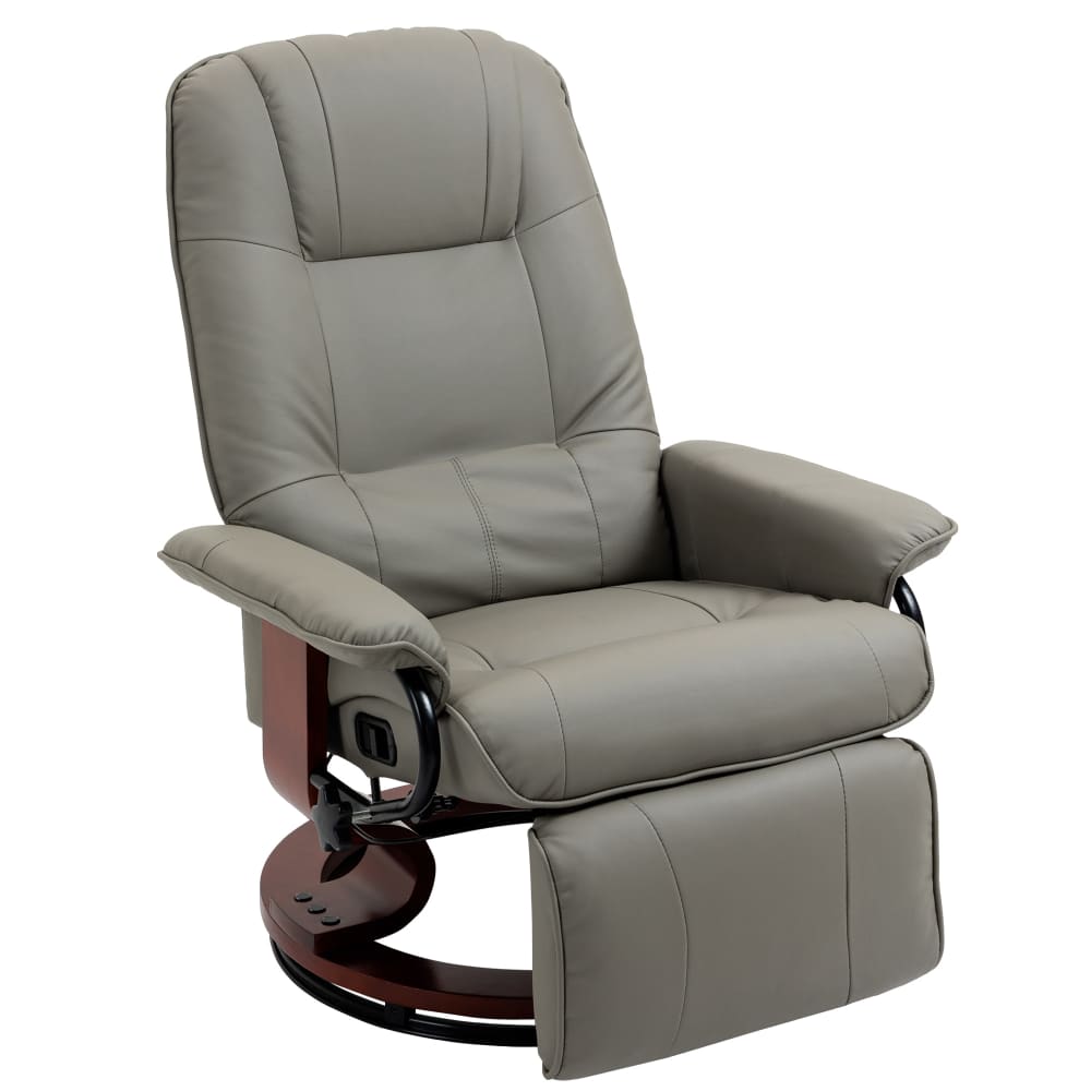Fauteuil relax inclinable repose-pieds réglable bois gris
