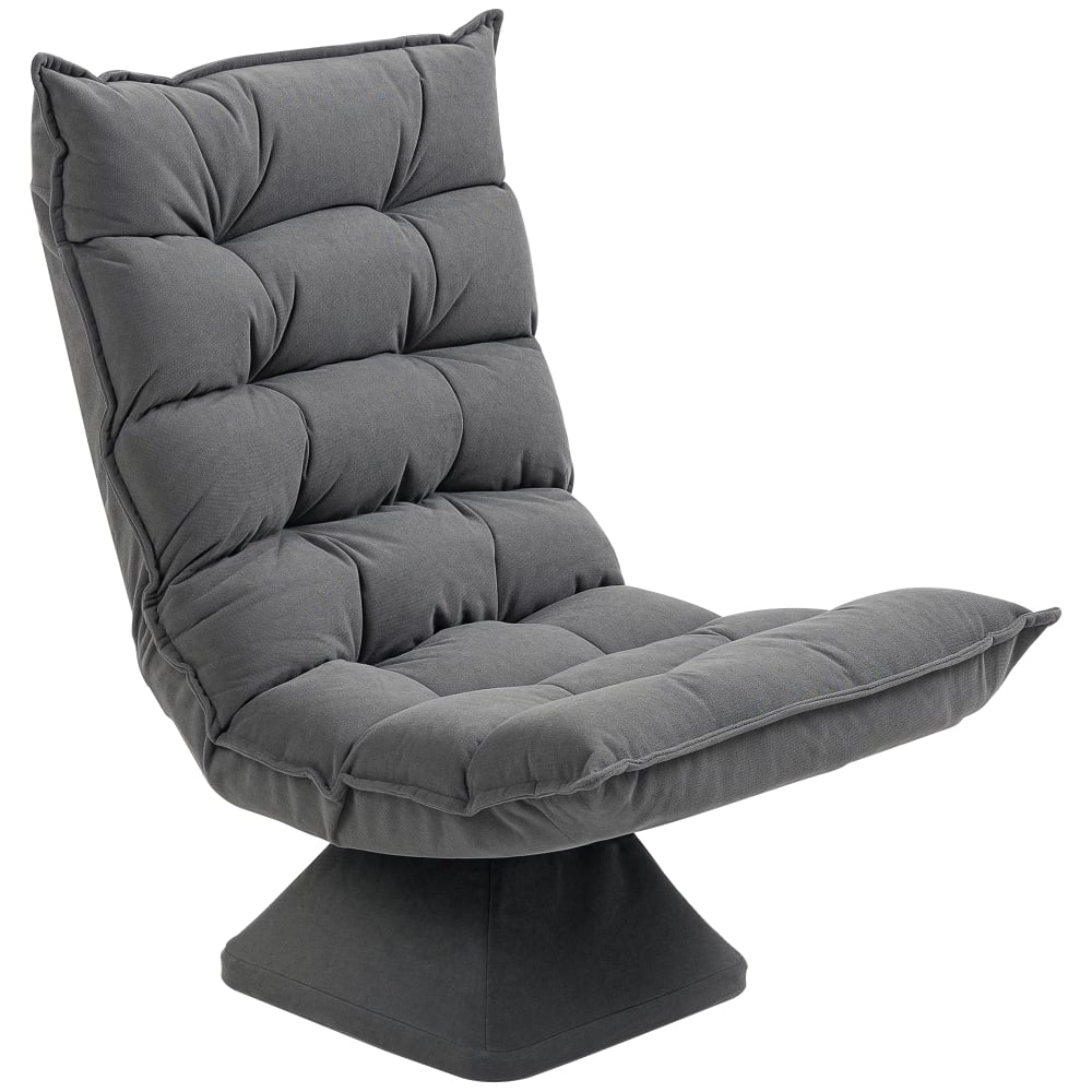 Fauteuil relax dossier réglable lin gris chiné