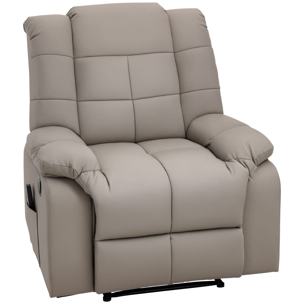 Fauteuil massage dossier inclinable synthétique gris