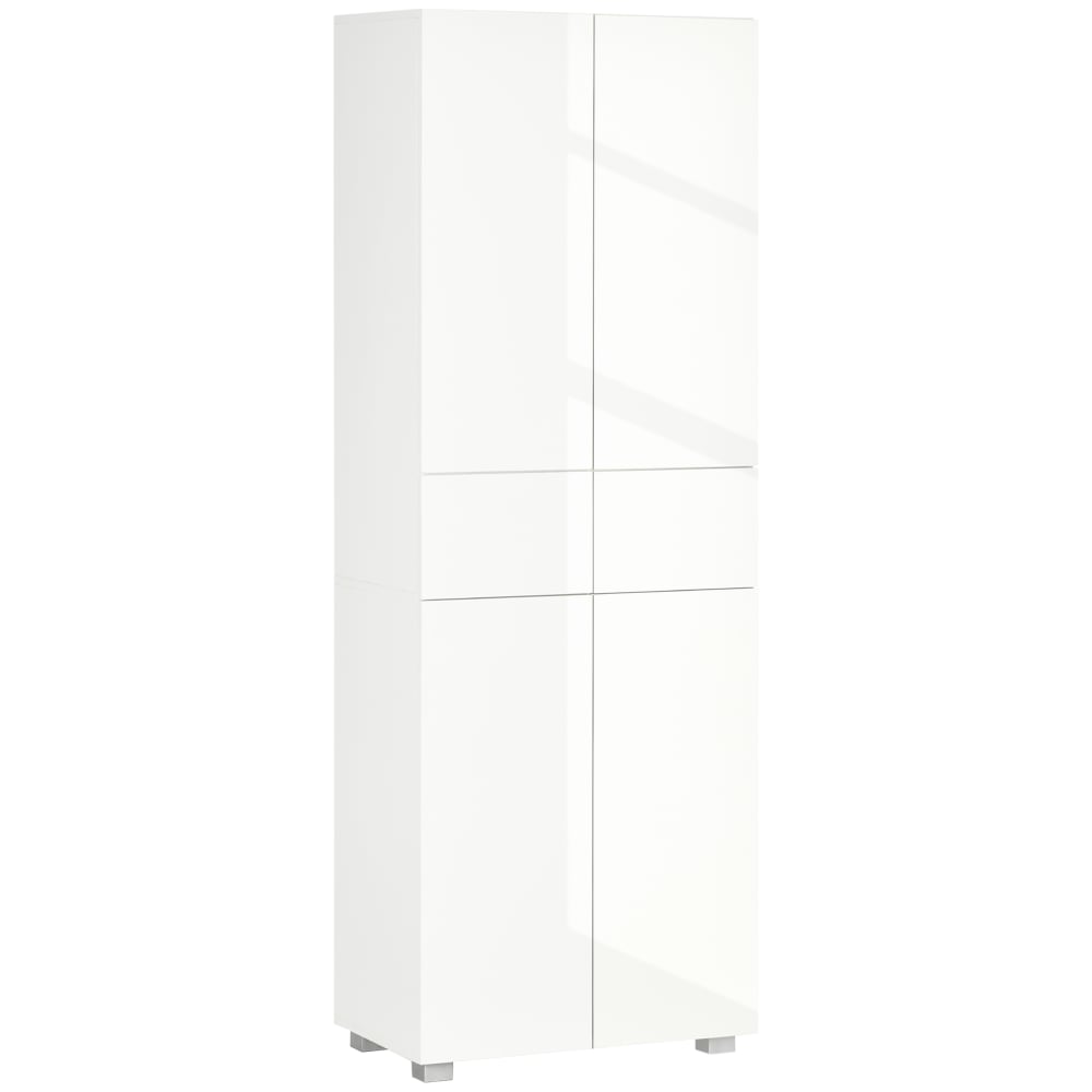 Armoire de cuisine 4 portes à poussée laqué blanc