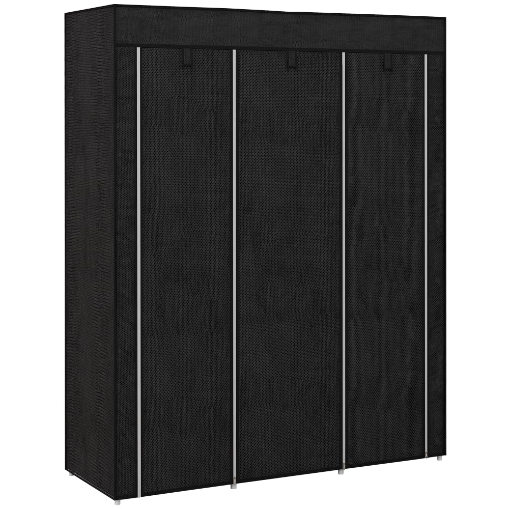 Armoire penderie multi-rangement acier noir