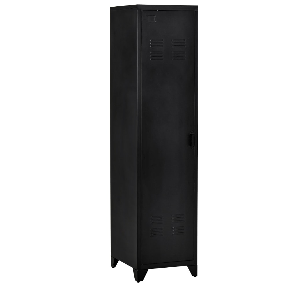 Armoire vestiaire compacte avec 3 étagères en métal gris