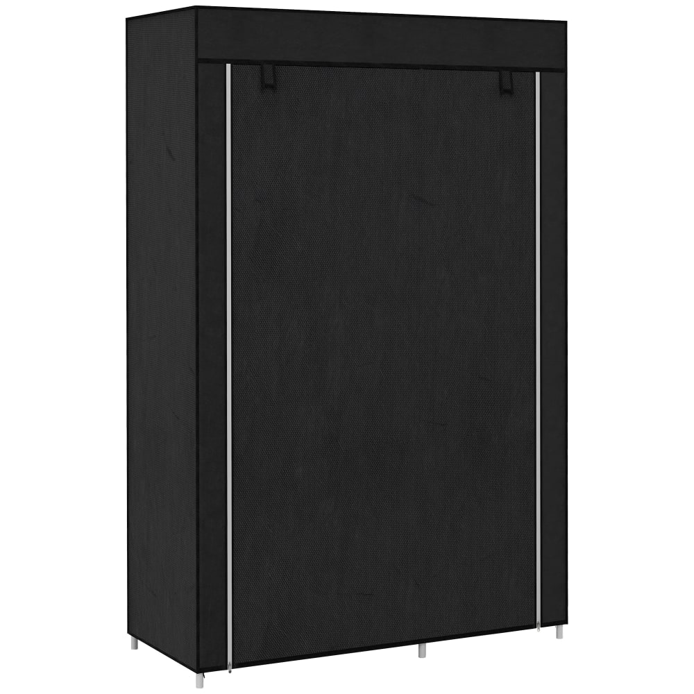 Armoire penderie multi-rangement acier noir