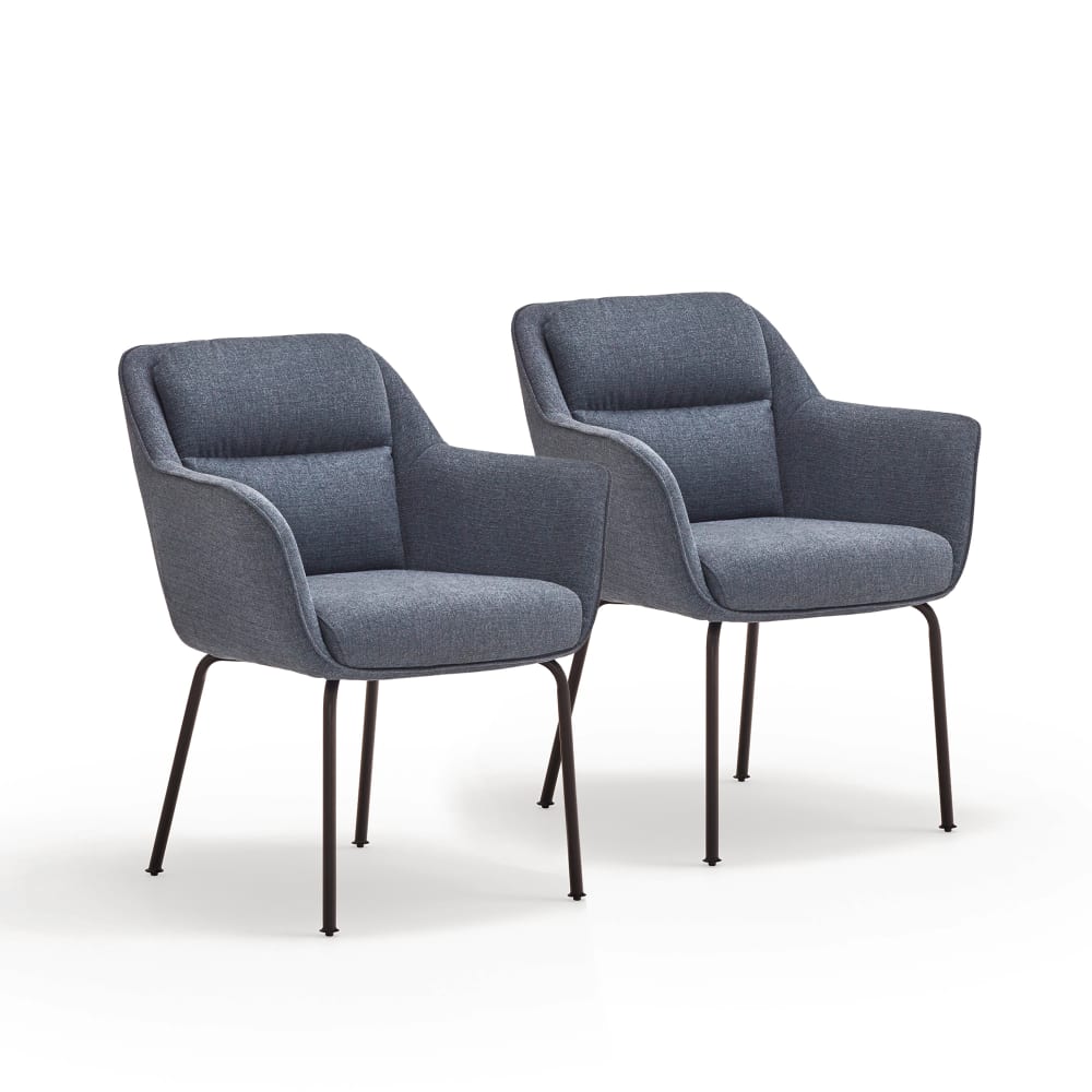 Lot de 2 chaises rembourré - pied