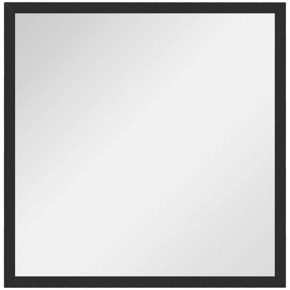 Miroir mural carré 50x50cm cadre bois noir