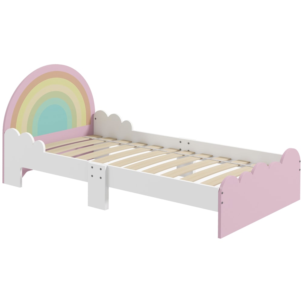 Lit enfant arc-en-ciel bois rose