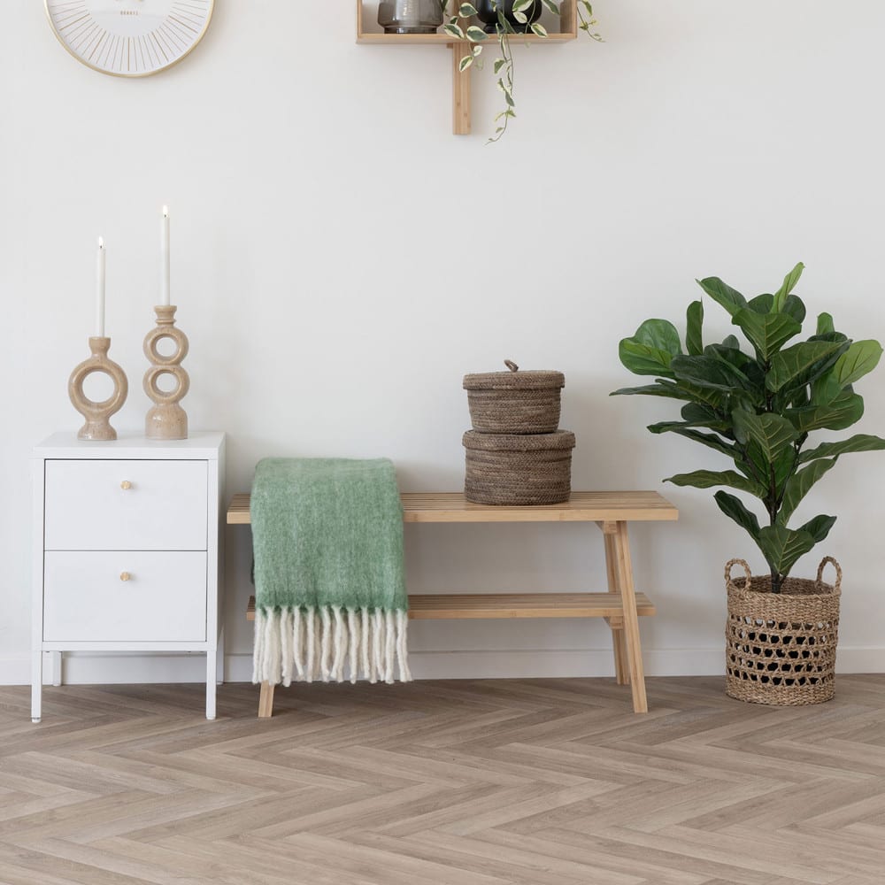 Plaid en fibres naturelles 130x170cm - vert