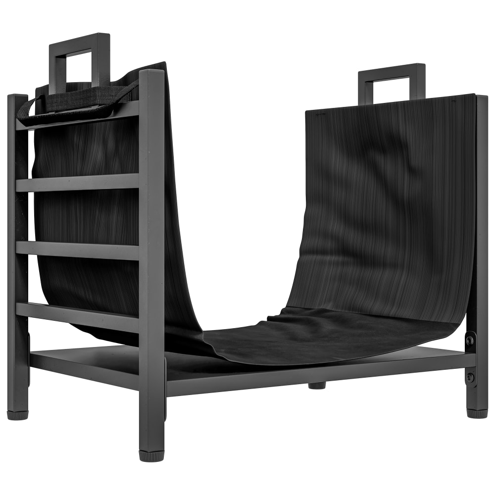 Outsunny Tragbarer Metall-Brennholzhalter, schwarz - Metall