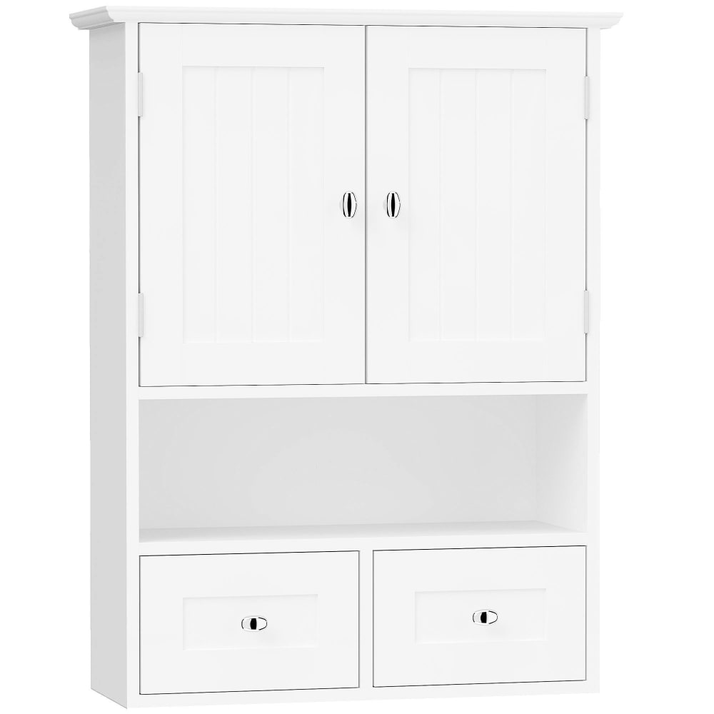 Armoire murale de salle de bain avec 2 tiroirs en blanc — Beyit