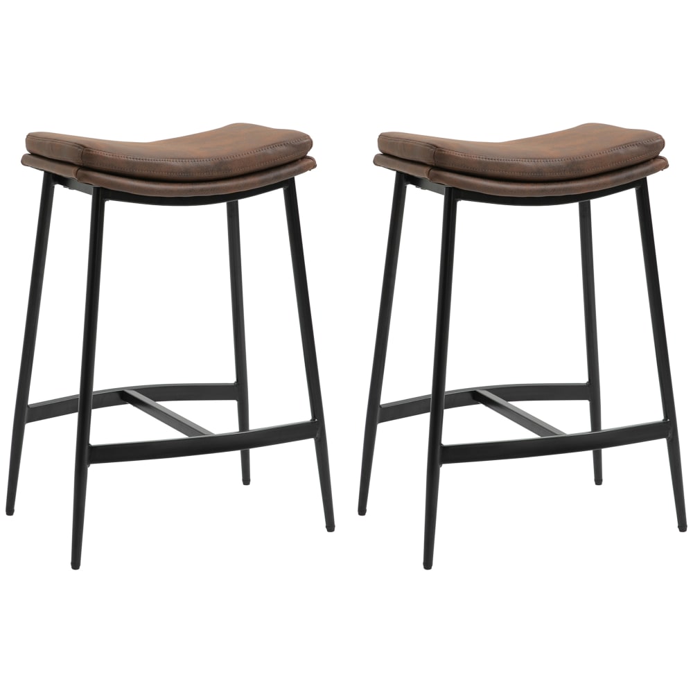 Homcom Industriestil-Barhocker, Braun & Schwarz Stahl Braun Pes - Polyester