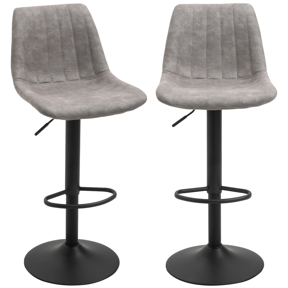 Tabourets de bar hauteur réglable métal gris
