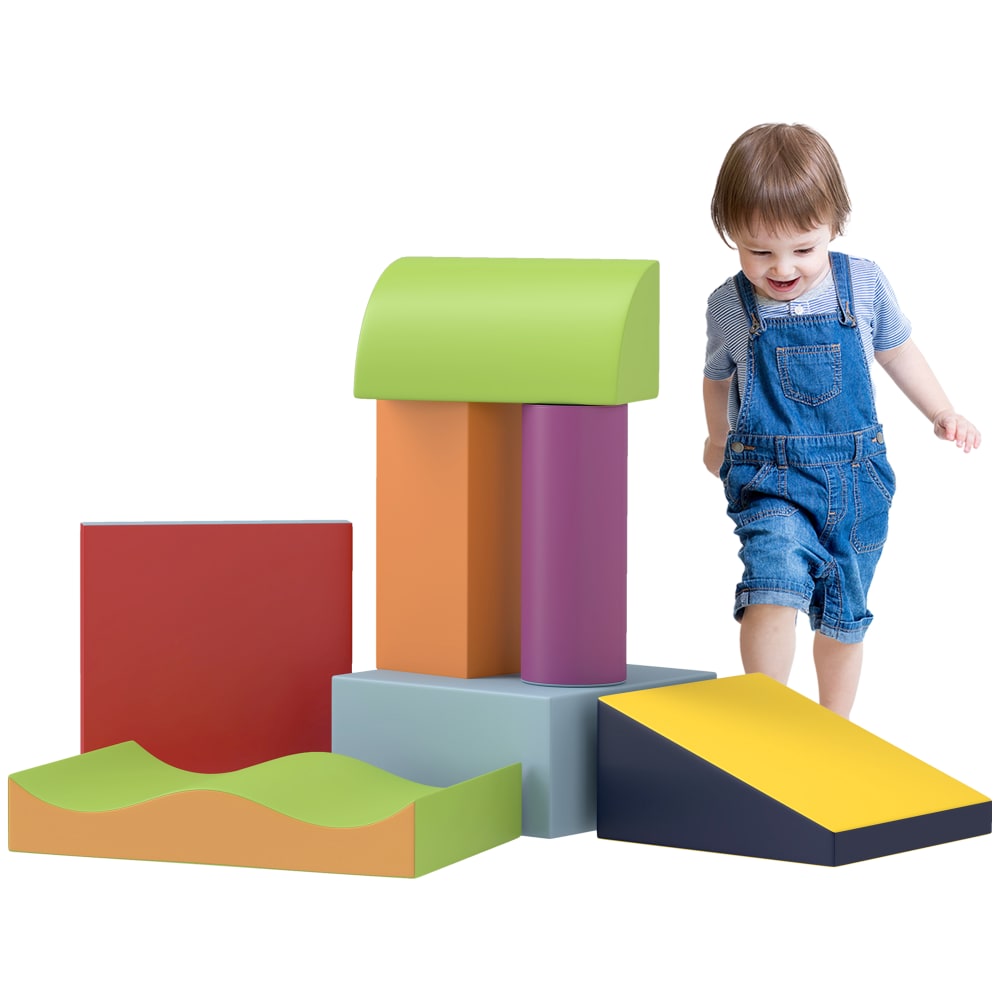 Homcom - Parcours motricité bébé 7pcs module mousse polyuréthane multicolore
