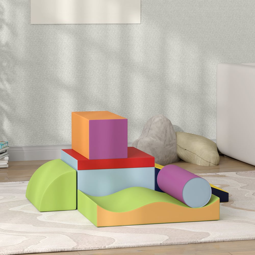 Parcours motricité bébé 7pcs module mousse polyuréthane multicolore (Homcom) - Image 2